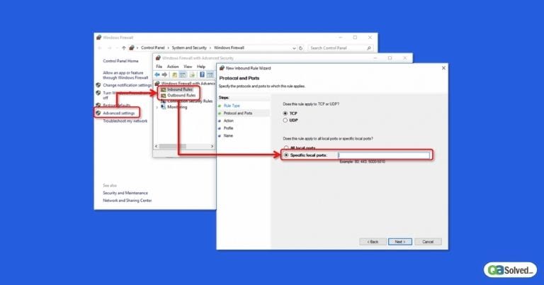 Configure firewall and security software