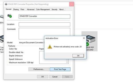 QuickBooks Printer not activated Error Code 20