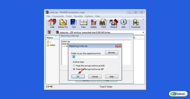 Remake the damaged folder