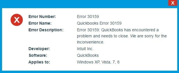 QuickBooks Payroll Error 30159 QuickBooks Payroll Error 30159