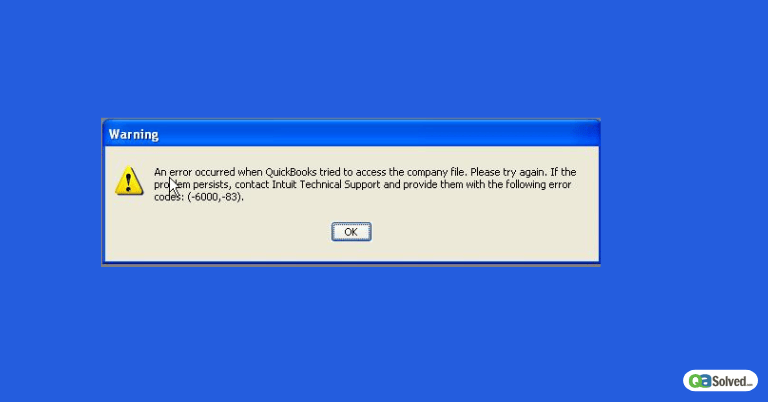 QuickBooks Error 6000 83