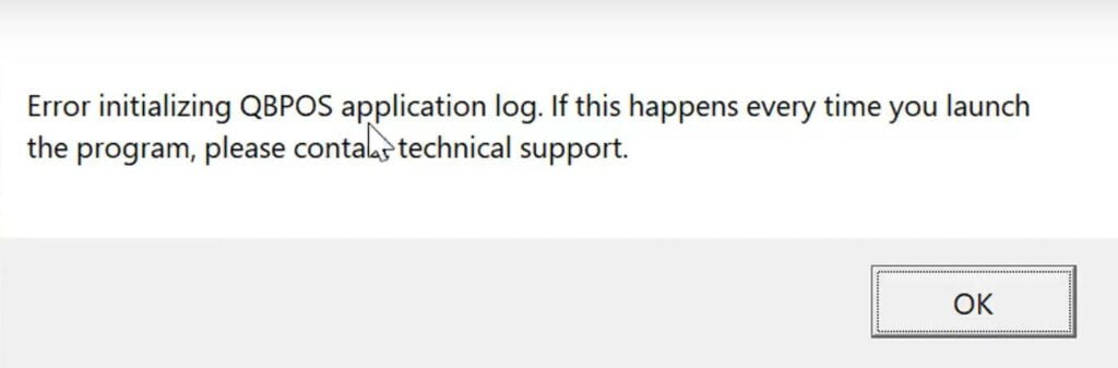 Error Initializing QuickBooks POS Application Log