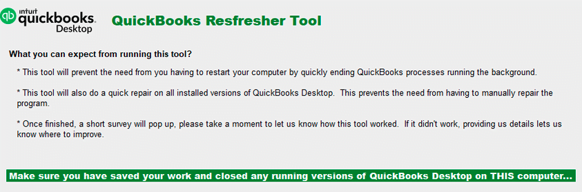 QuickBooks Refresher Tool