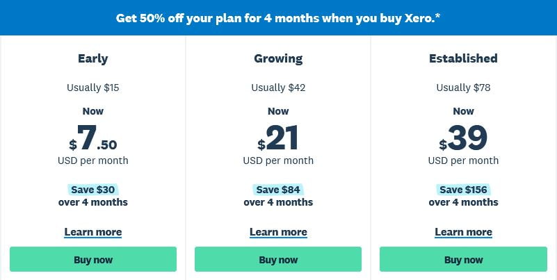 Xero Pricing