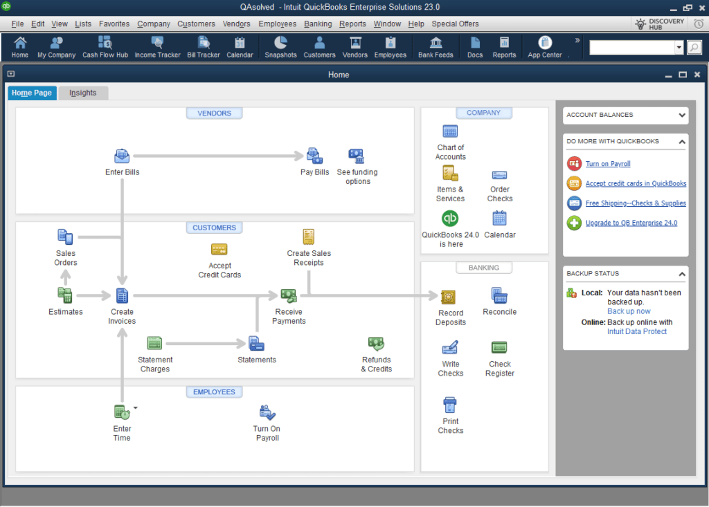 QuickBooks Dashboard