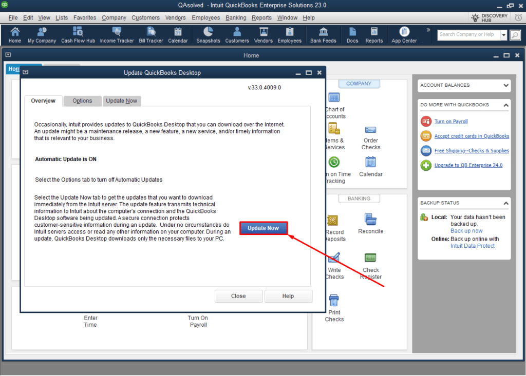 Quickbooks Update