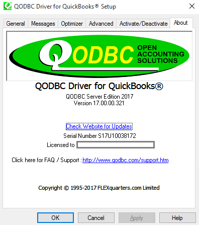 The QODBC about tab