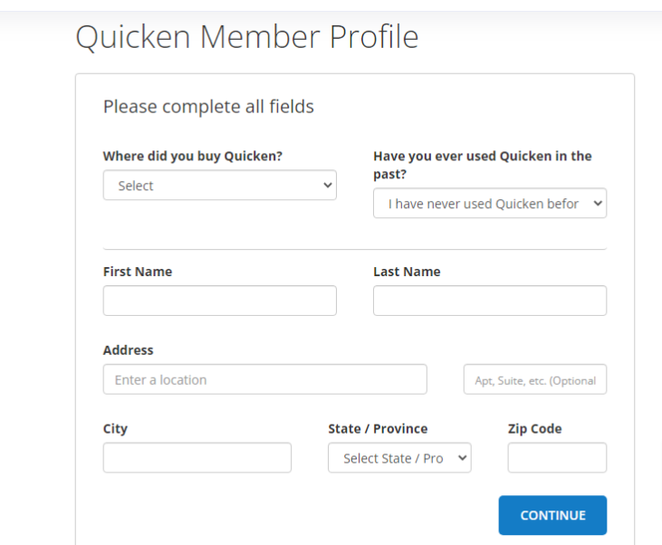 Quicken Member Profile