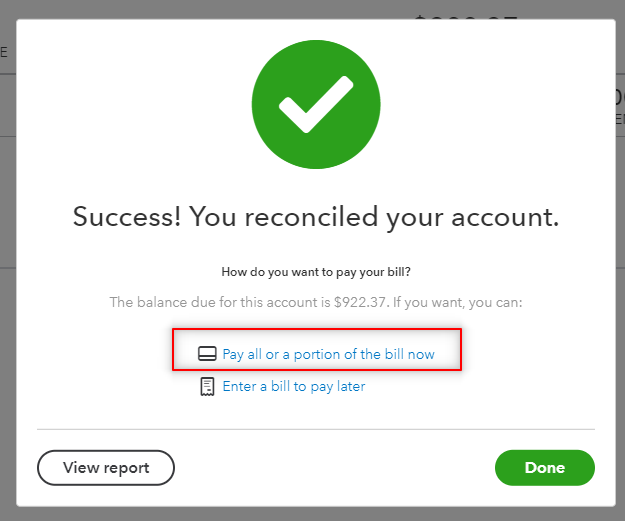 reconcile your account in QuickBooks Online