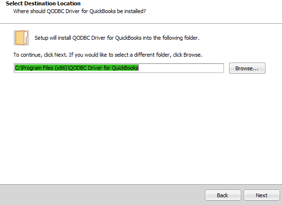 select the destination folder