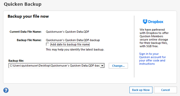 Quicken Backup