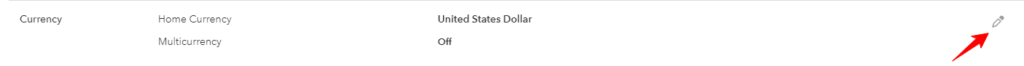 Click on Edit in Currency tab.