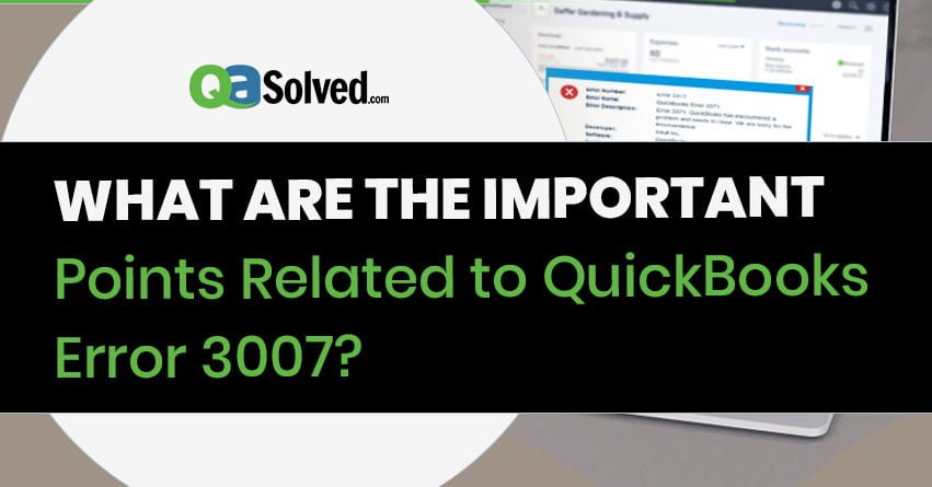 quickbooks error 3007