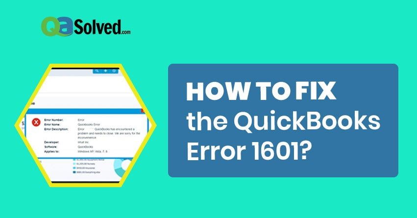 QuickBooks Error 1601