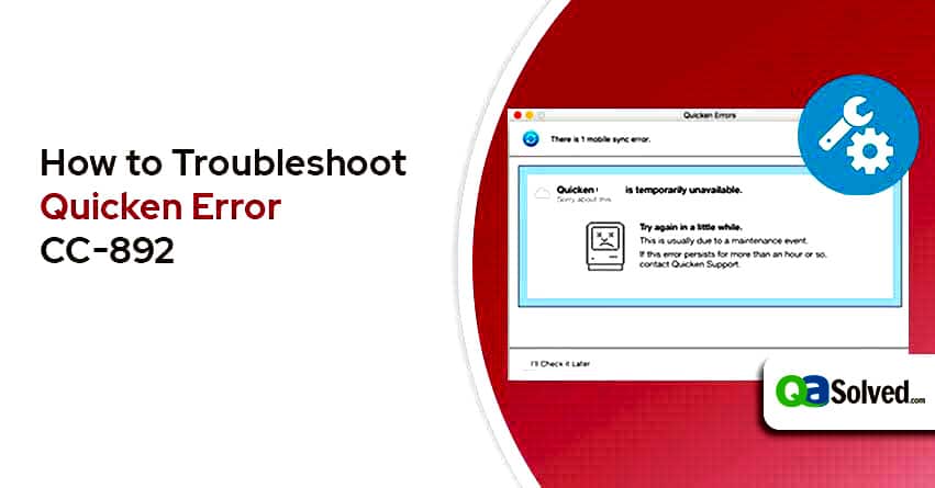quicken error cc-892