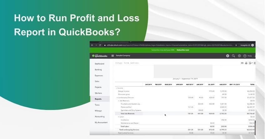 Profit and Loss Report in QuickBooks