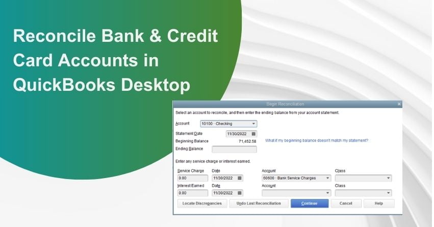 Reconcile Bank and Credit Card Accounts