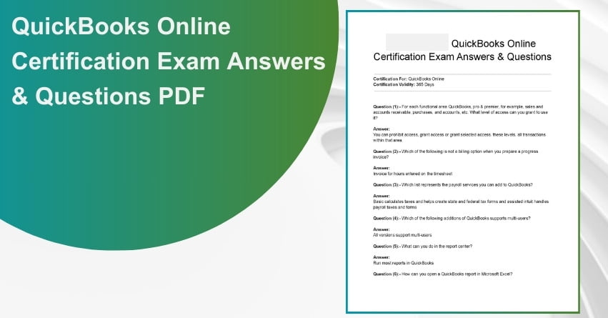 QuickBooks Online Certification Exam